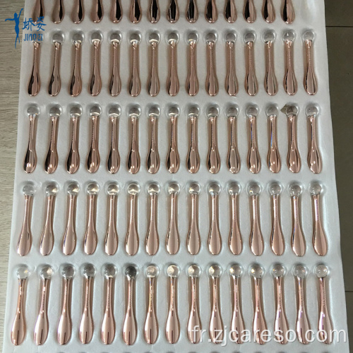 Outils de maquillage de spatule cosmétique en plastique UV d&#39;or rose